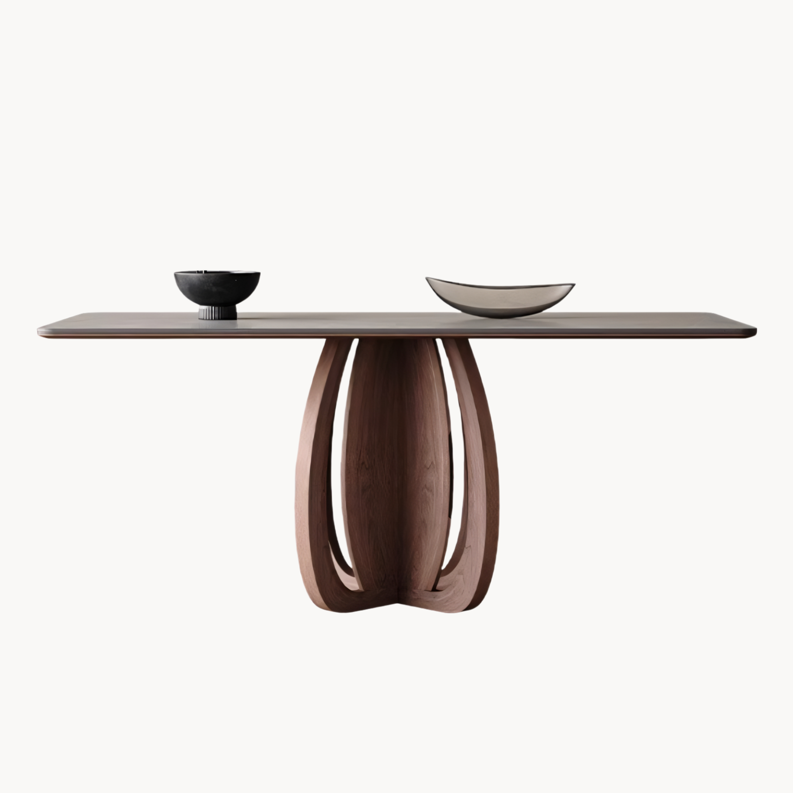 Faloma  Sintered stone solid wood rectangular dining table