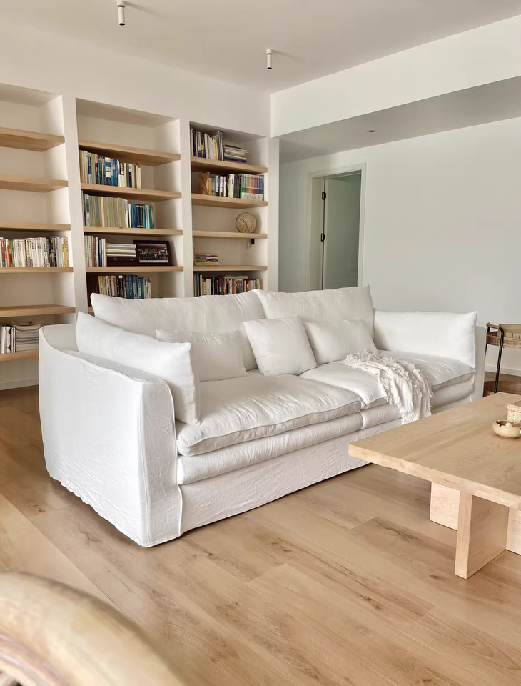 Gulit Washable natural linen fabric straight sofa