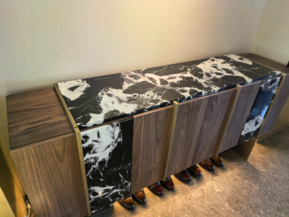 Rozeo Wooden marble sideboard-A