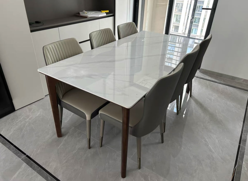 Diani Sintered stone solid wood rectangular dining table