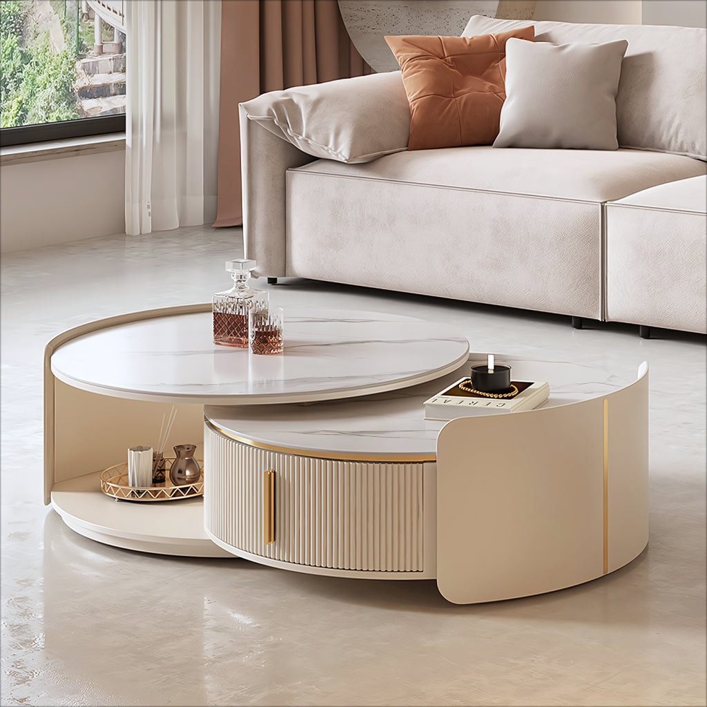 Necova Modern round nesting coffee table