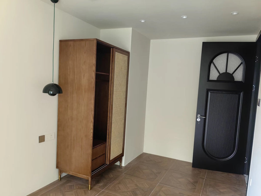 Zitrona Ash wood natural rattan wardrobe