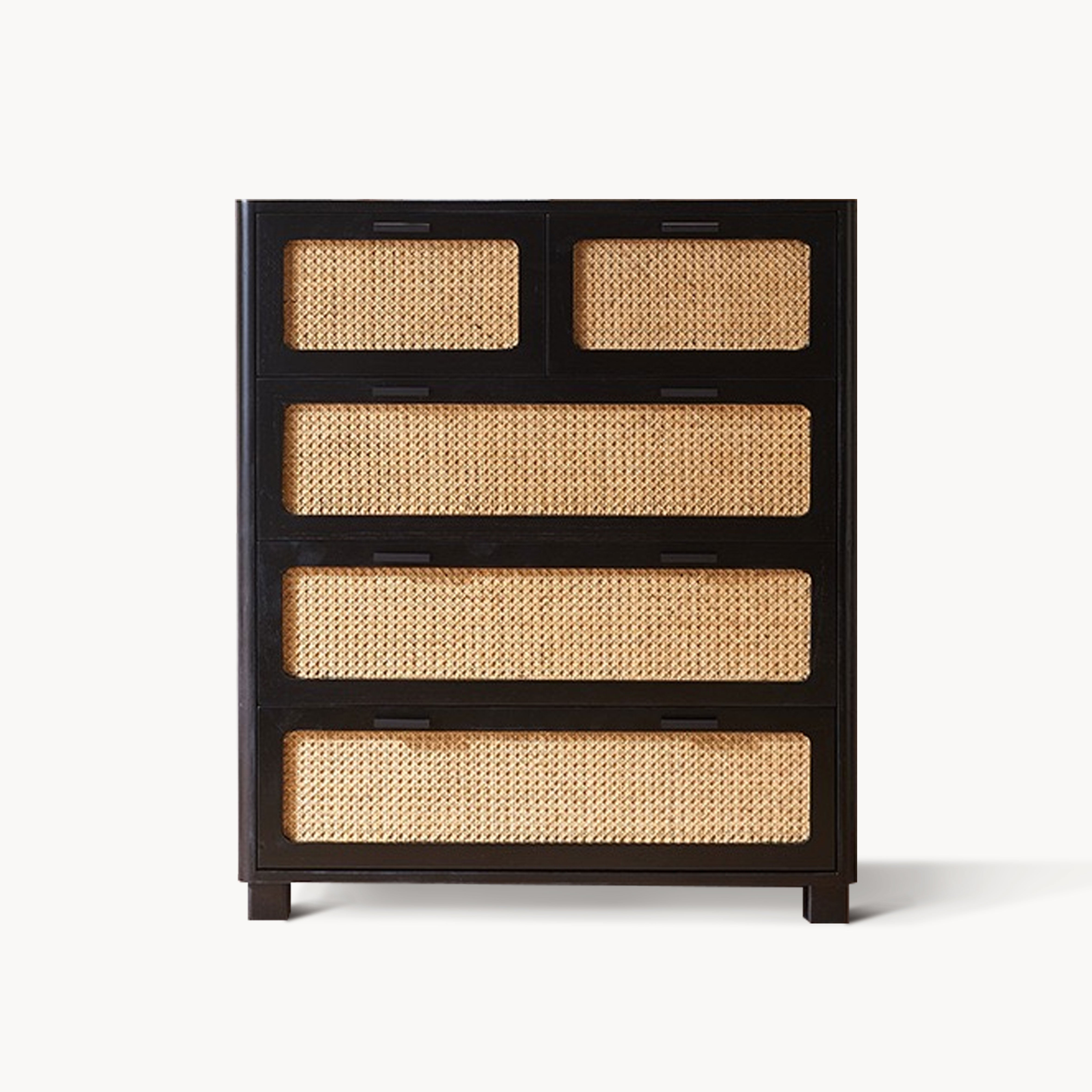 Aritilan Ash wood natural rattan chest of drawers