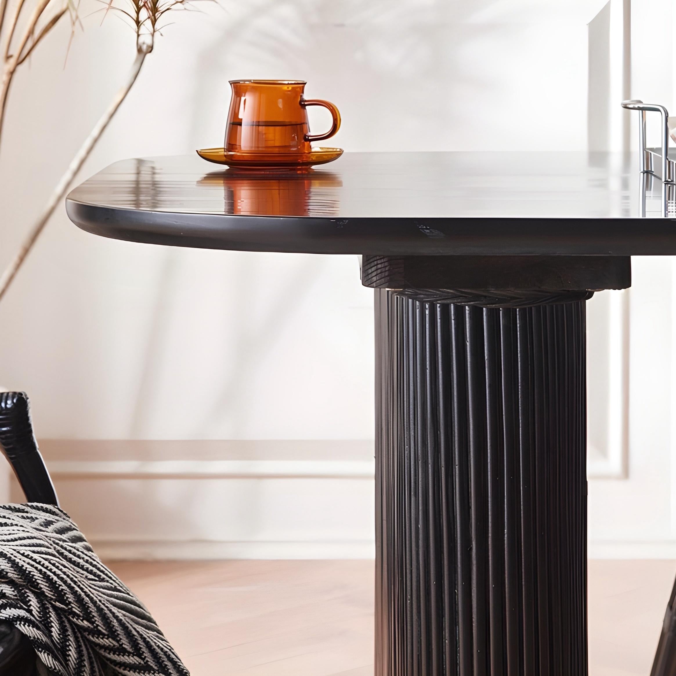 Uvina Ash wood minimalist oval dining table