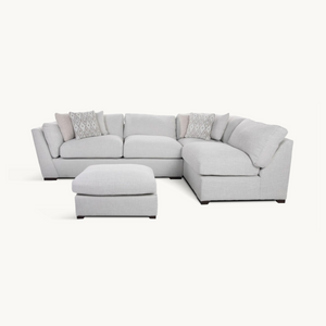 Chrisa Fabric chaise lounge sofa with ottoman