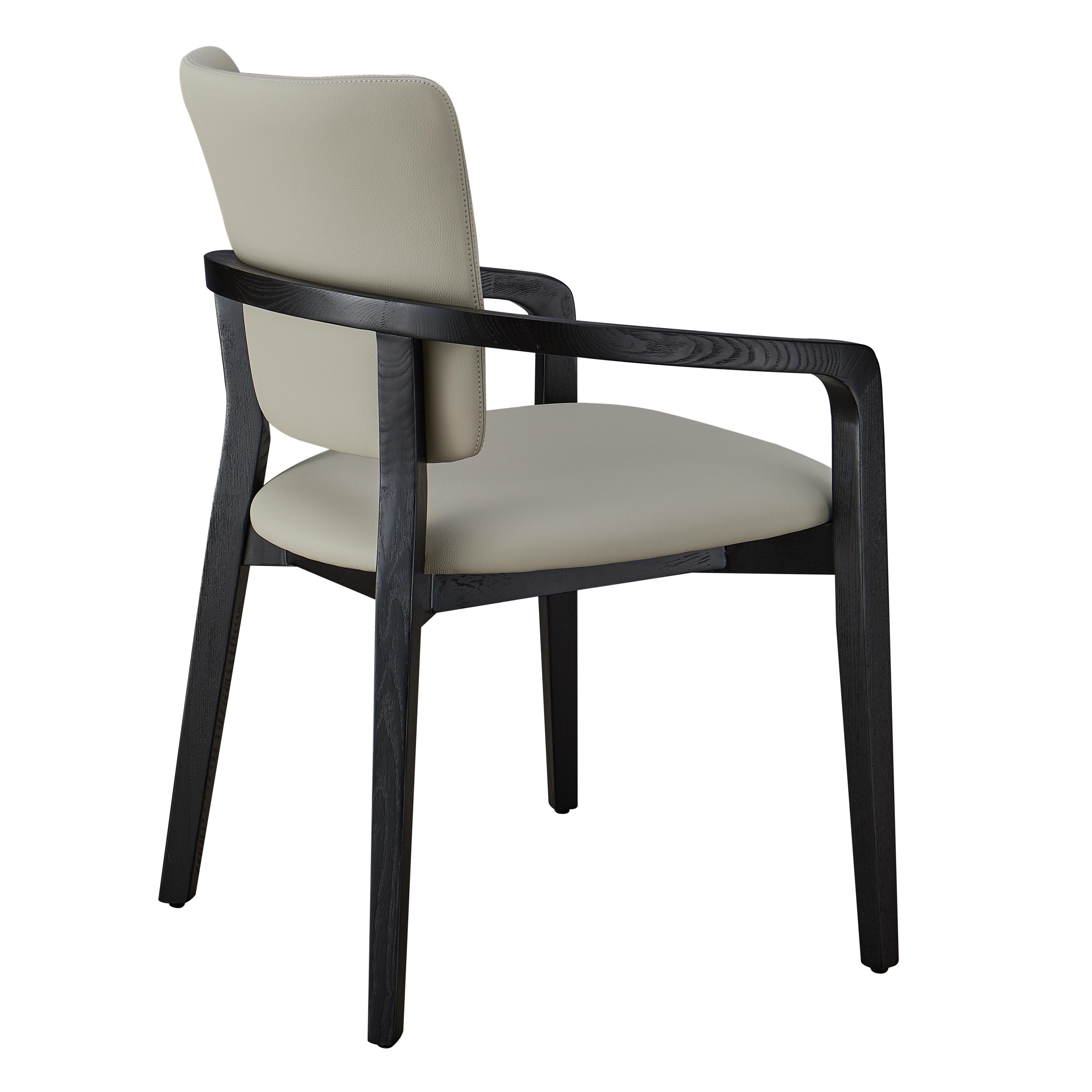 Quillon  2pcs ash wood leather dining chairs