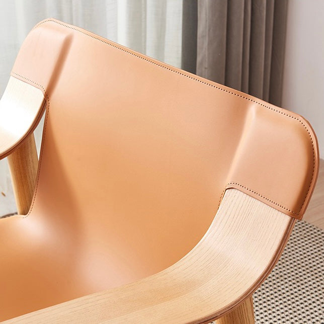 Ionaire Ash wood leather accent chair