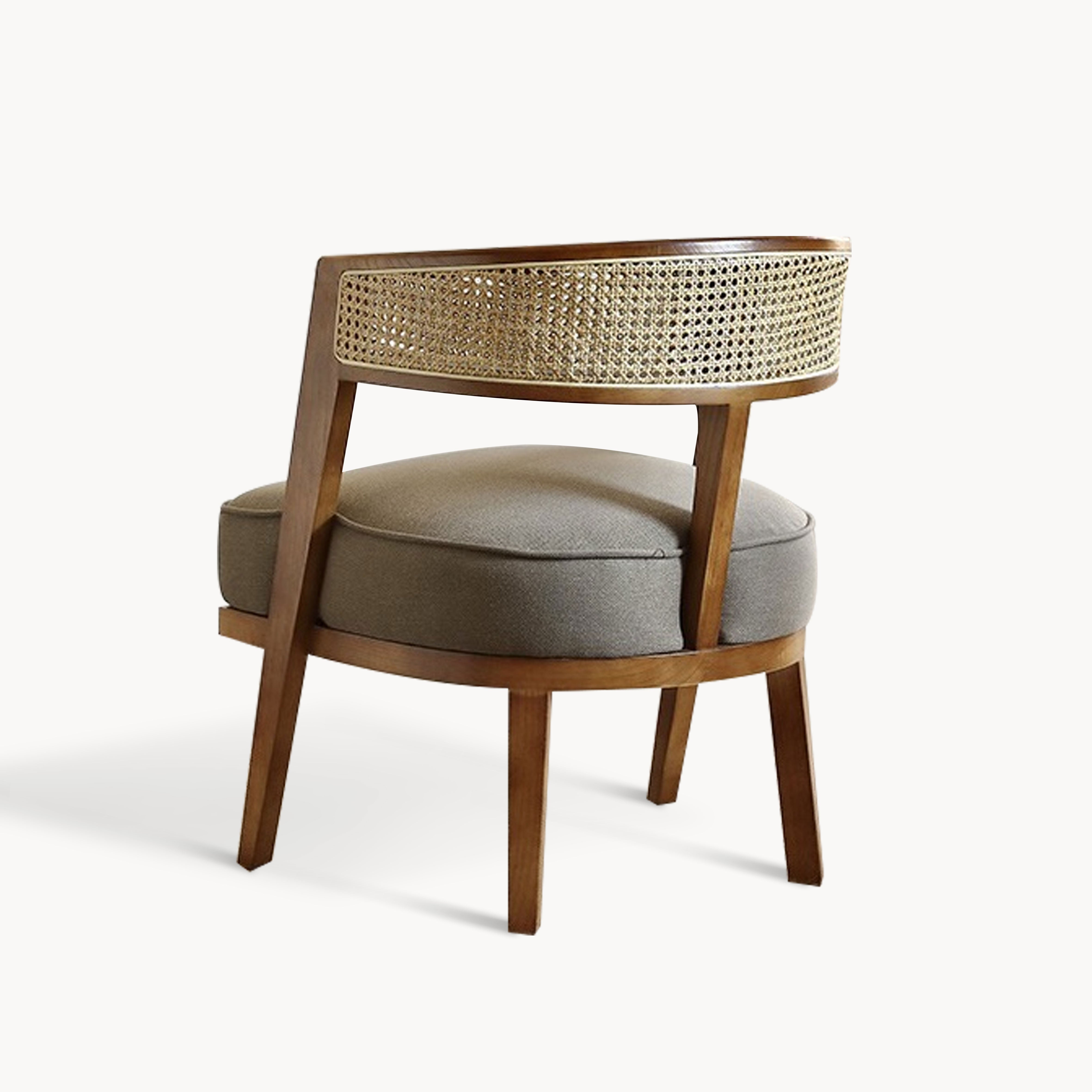 Tawin Ash wood natural rattan accent chair