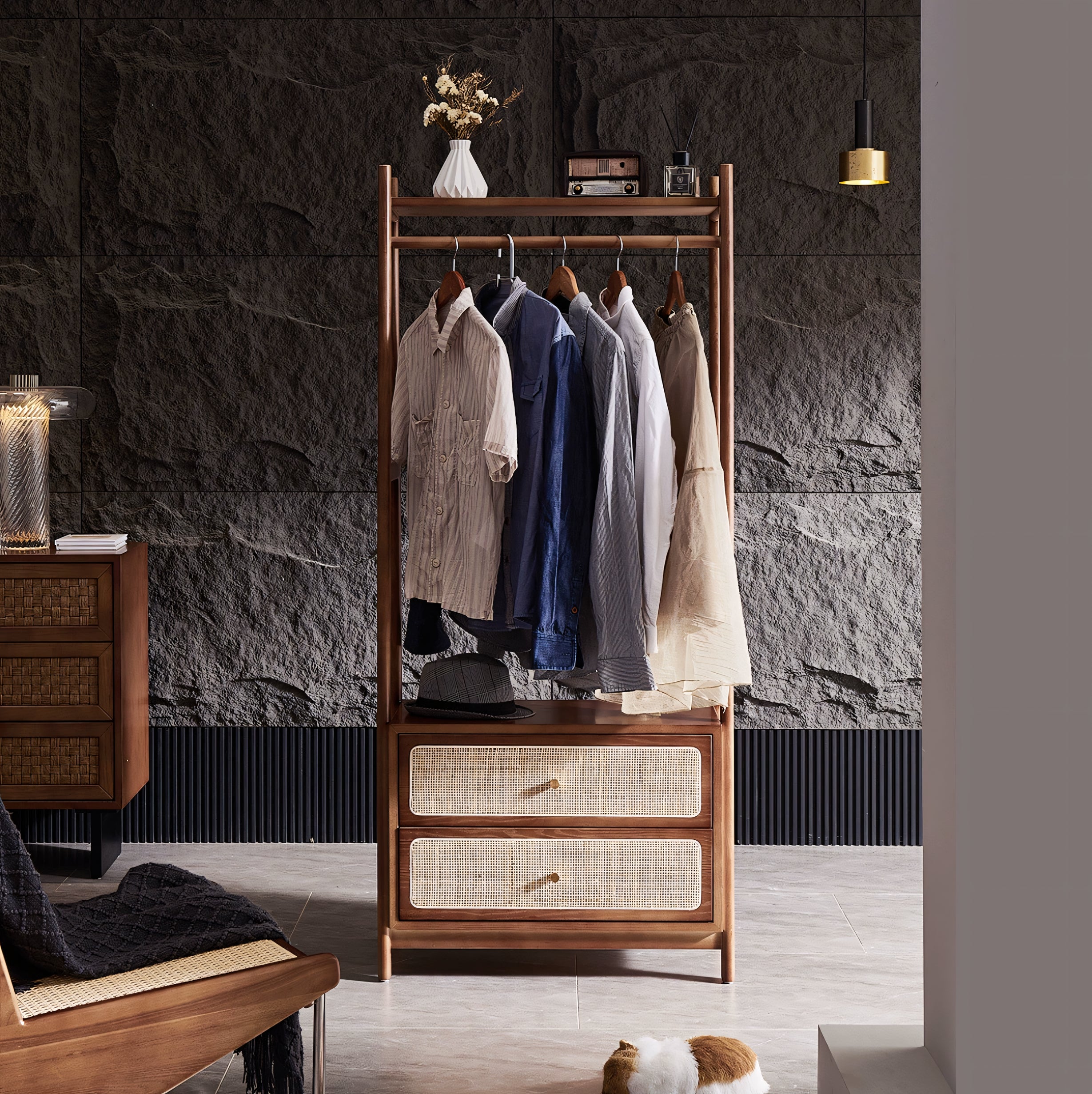Dolaris coat rack with two drawers