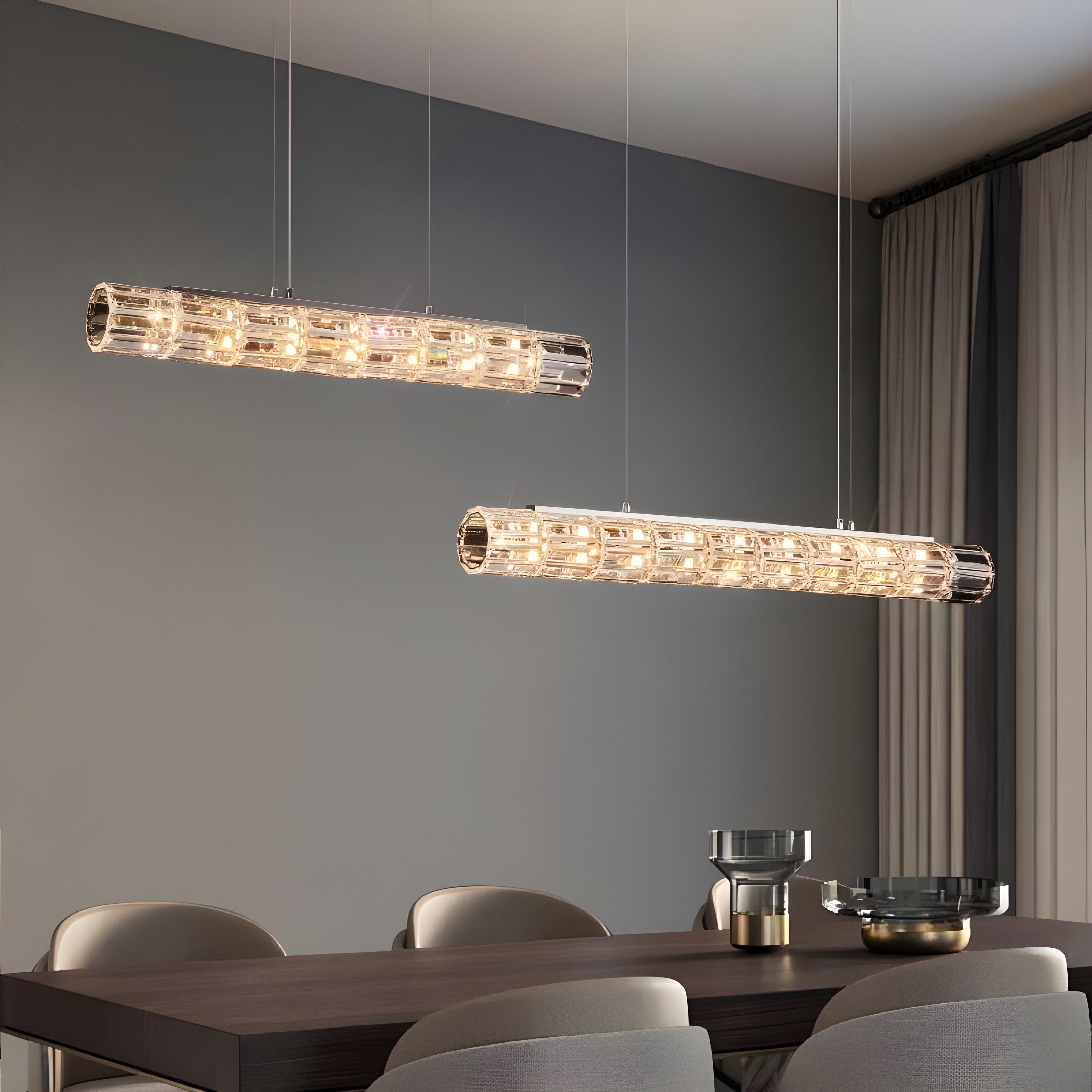 Tolanti Cylinder silver glass pendant light