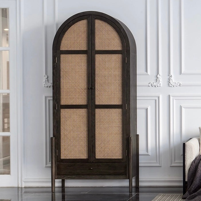 Blerown Ash wood natural rattan sideboard