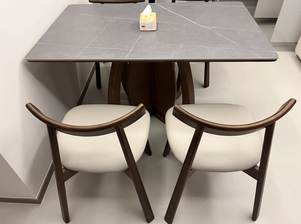 Faloma  Sintered stone solid wood rectangular dining set