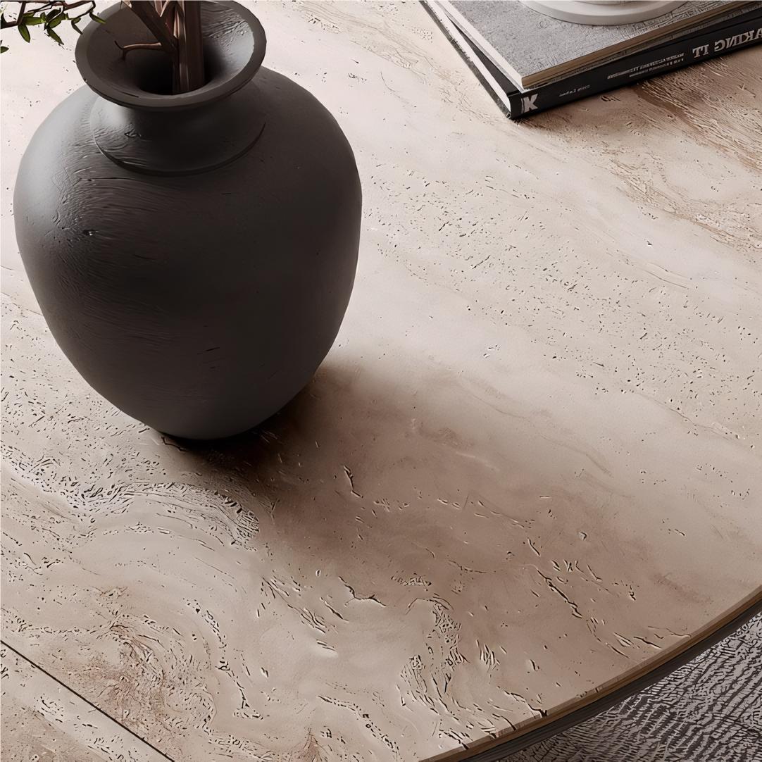 Patima Transformable sintered stone round dining set