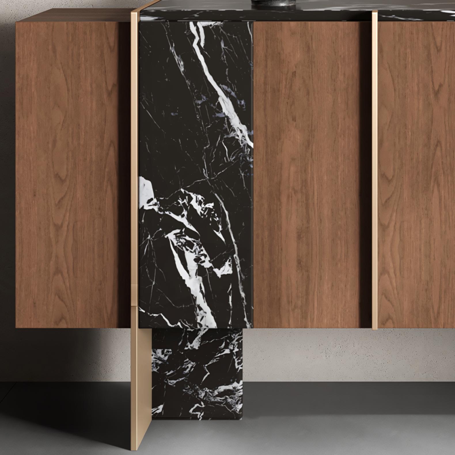 Rozeo Wooden marble sideboard-A