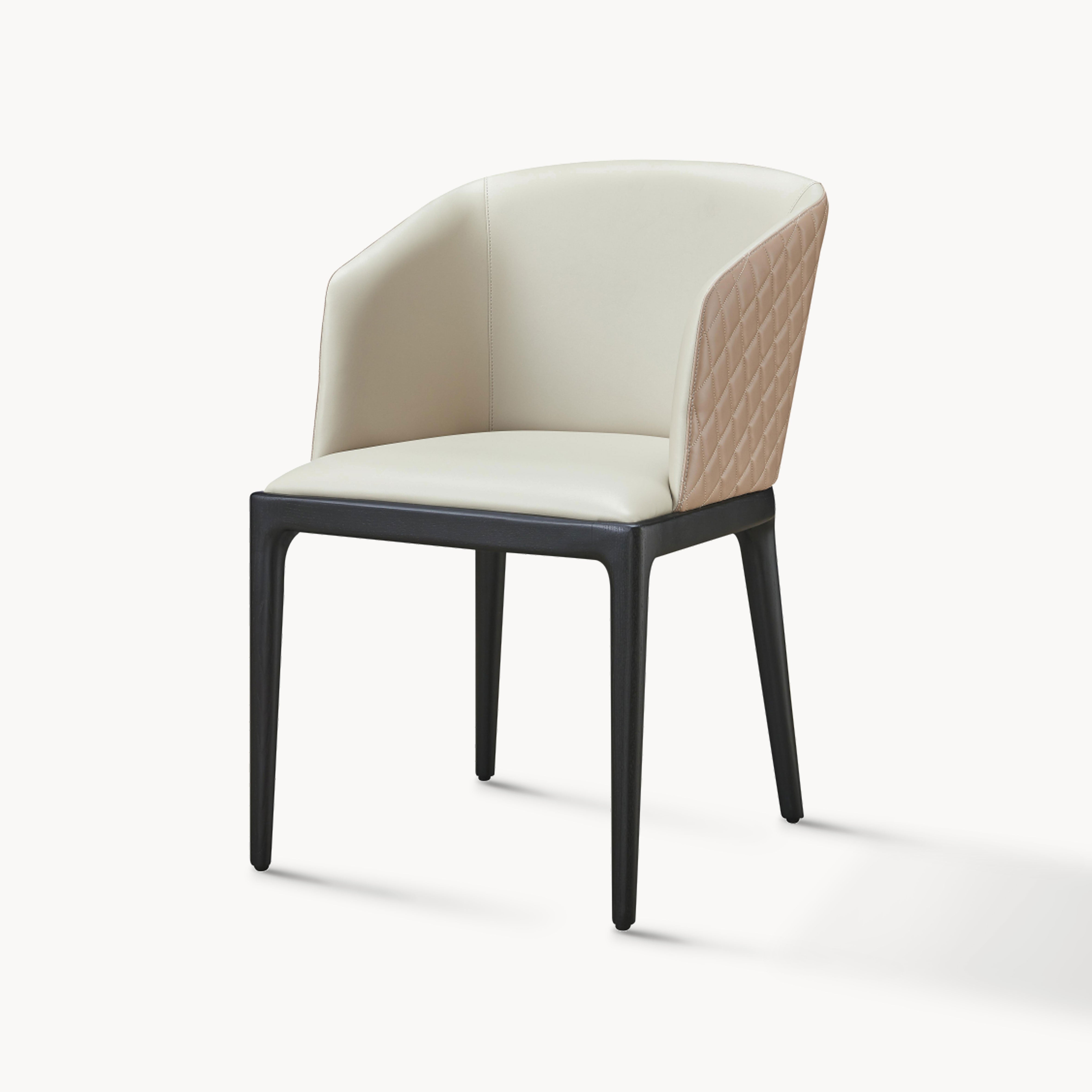 Zita 2pcs ash wood leather dining chairs