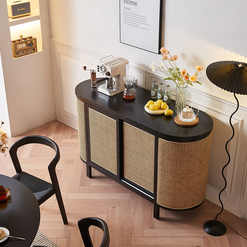 Filari Ash wood natural rattan sideboard