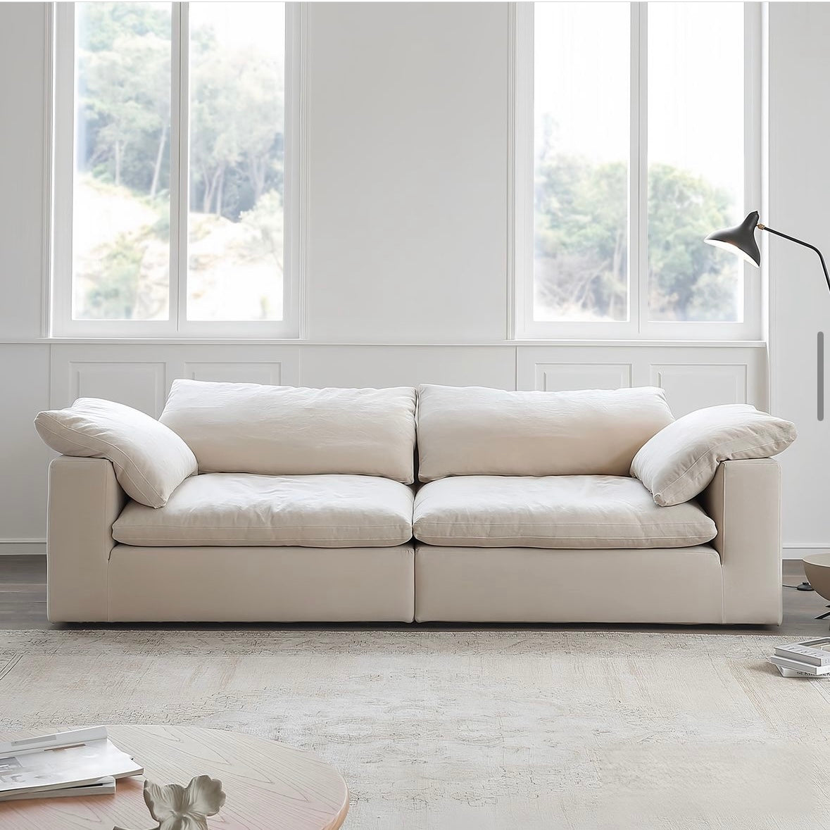 Isla Minimalist fabric straight sofa