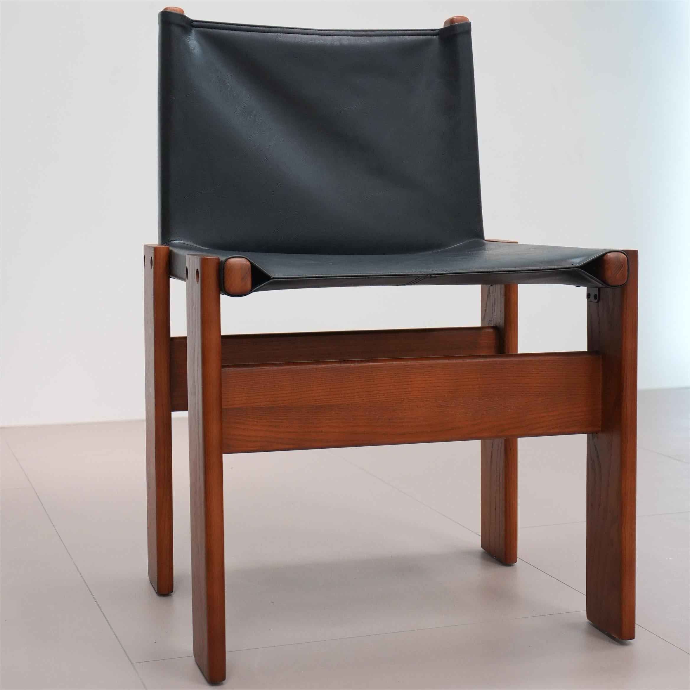 Junis 2pcs leather solid wood dining chairs