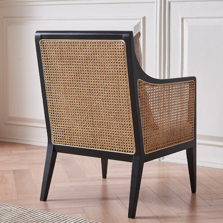 Cubaro Ash wood natural rattan accent chair