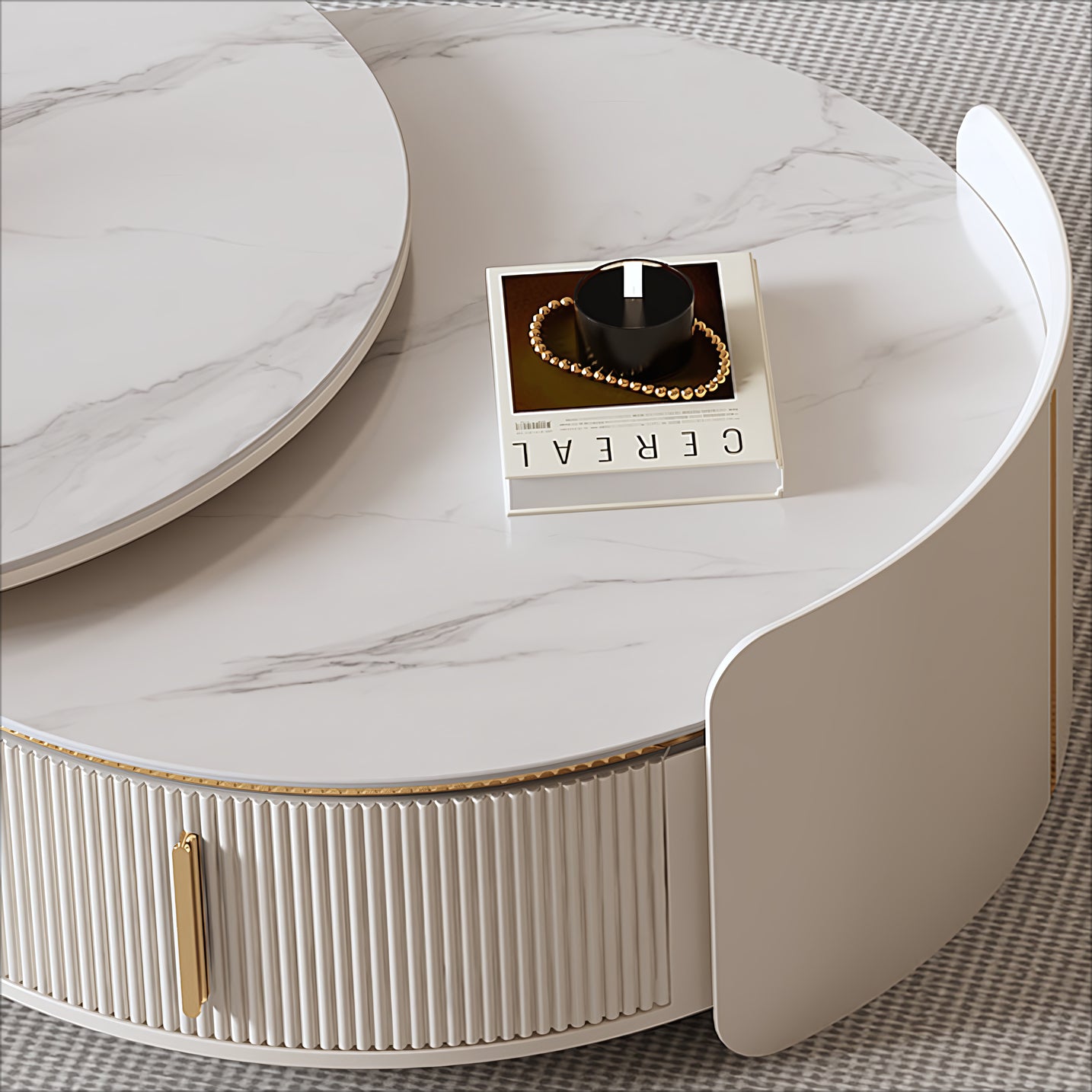 Necova Modern round nesting coffee table