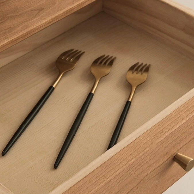 Dinalino Ash wood natural rattan sideboard-A