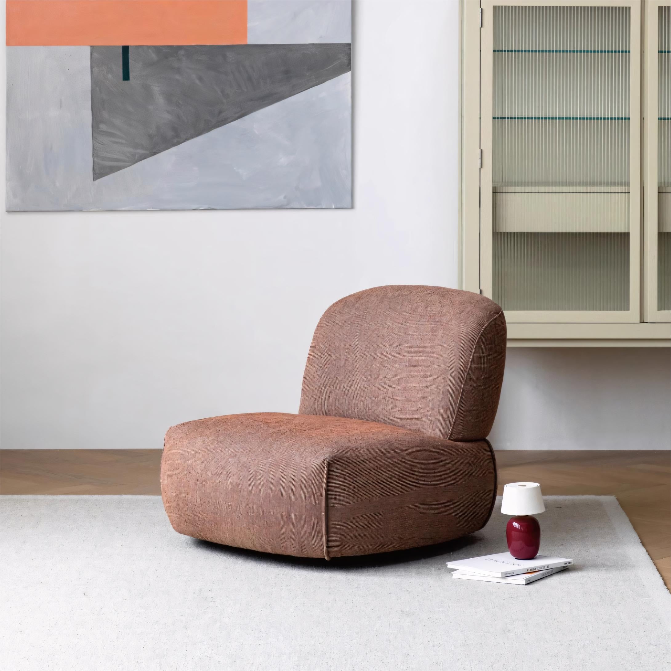 Olria 360° rotatable fabric single sofa-A