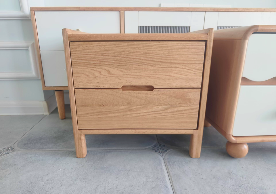 Desili 2pcs solid wood nightstands