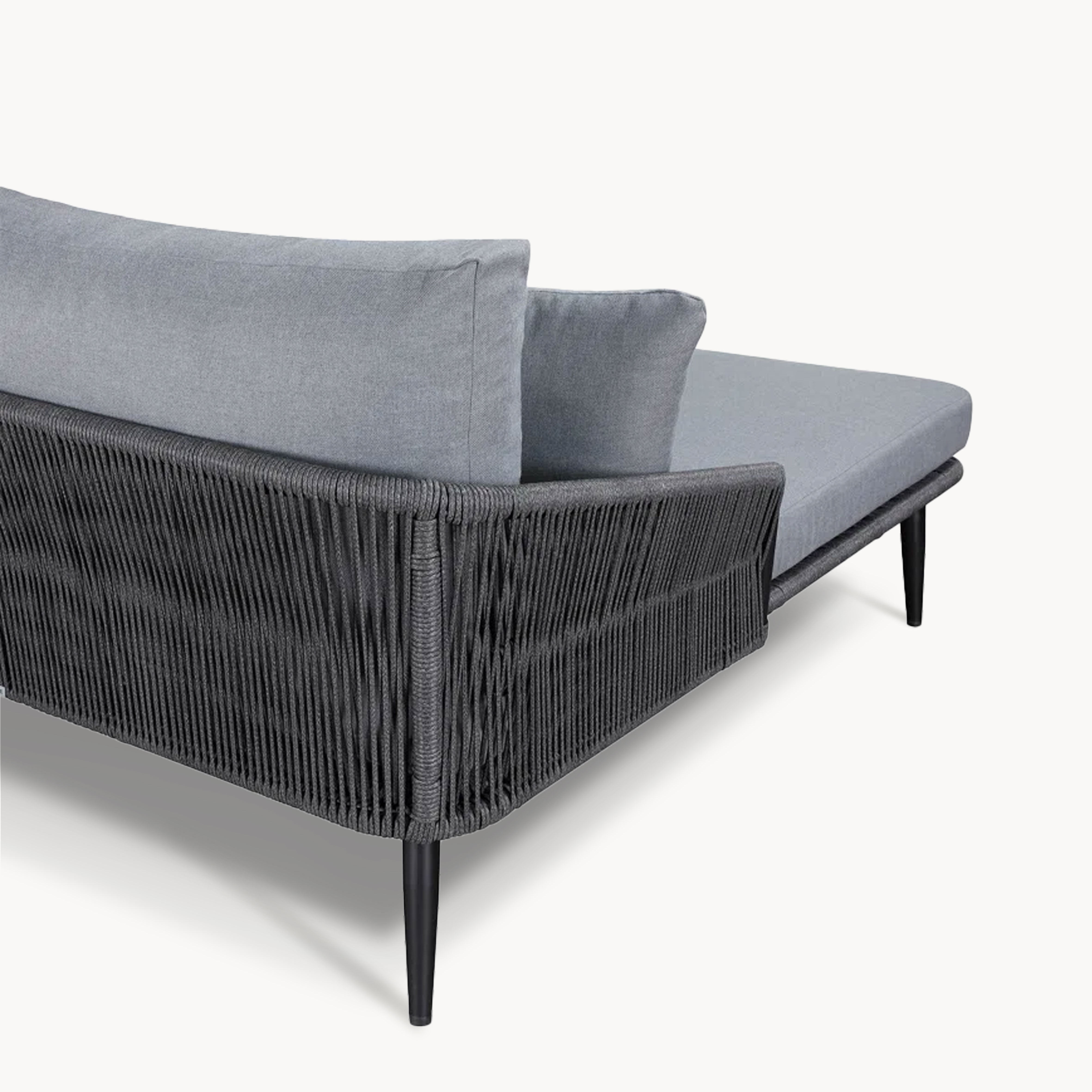 Arrom Aluminum alloy braided rope outdoor chaise lounge sofa bed