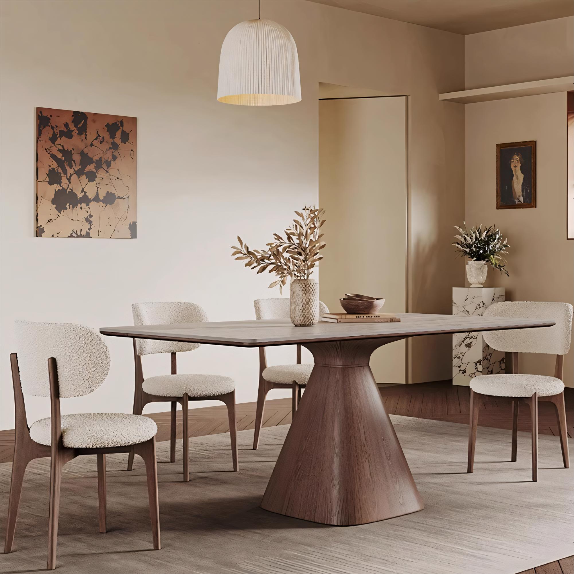 Padiar Sintered stone solid wood rectangular dining table-A