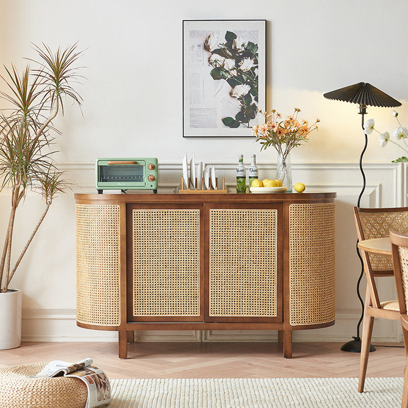 Filari Ash wood natural rattan sideboard-A