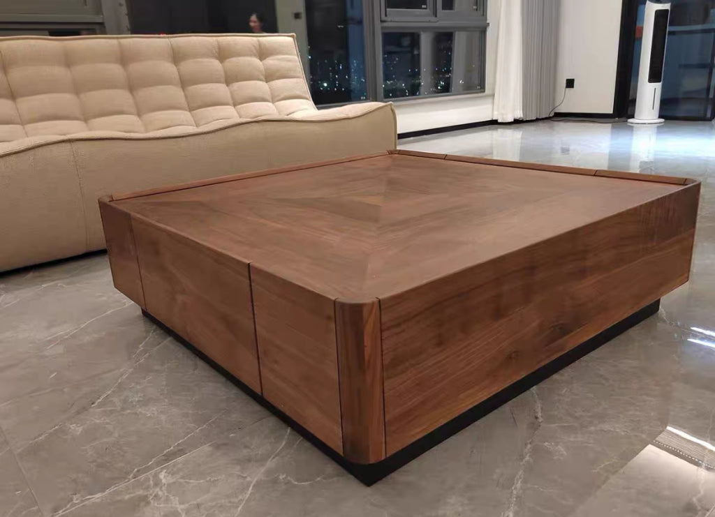 Nuliz Black walnut square coffee table