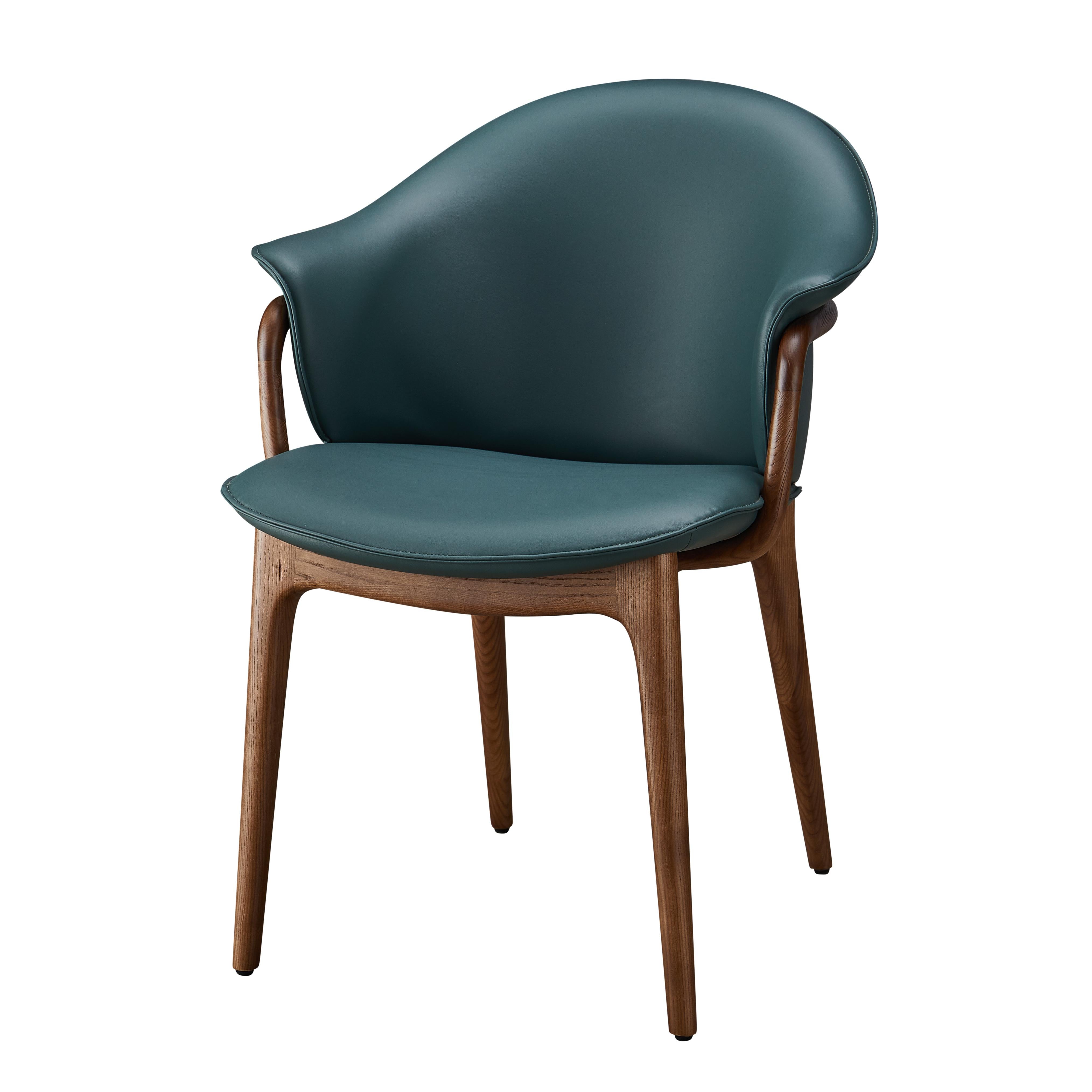 Tirotan 2pcs ash wood leather dining chairs