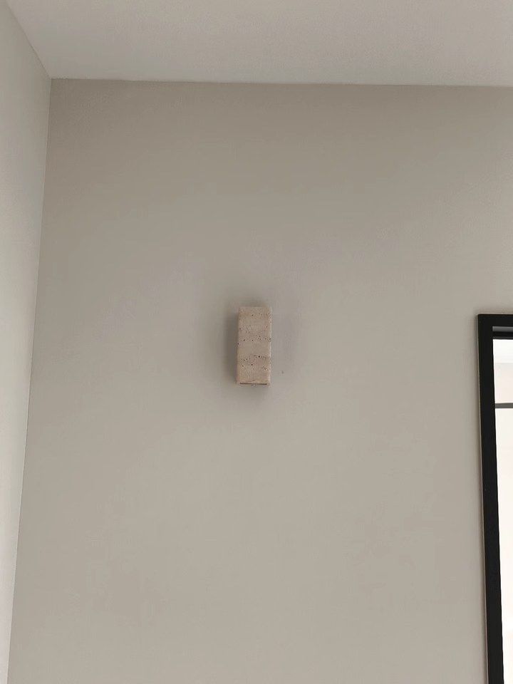 Renita 2pcs yellow travertine rubberwood wall lights bedside lights