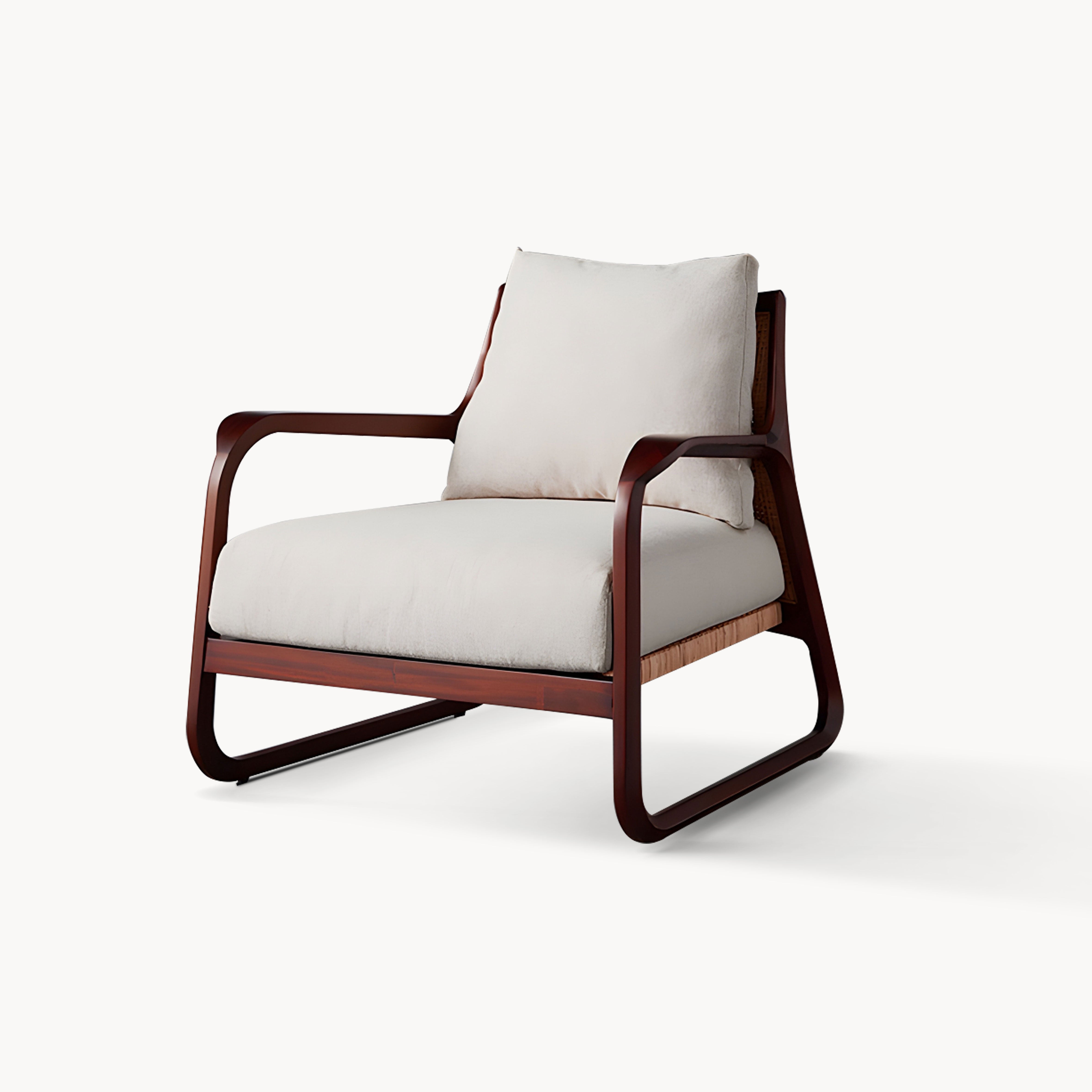 Deninum Ash wood natural rattan accent chair