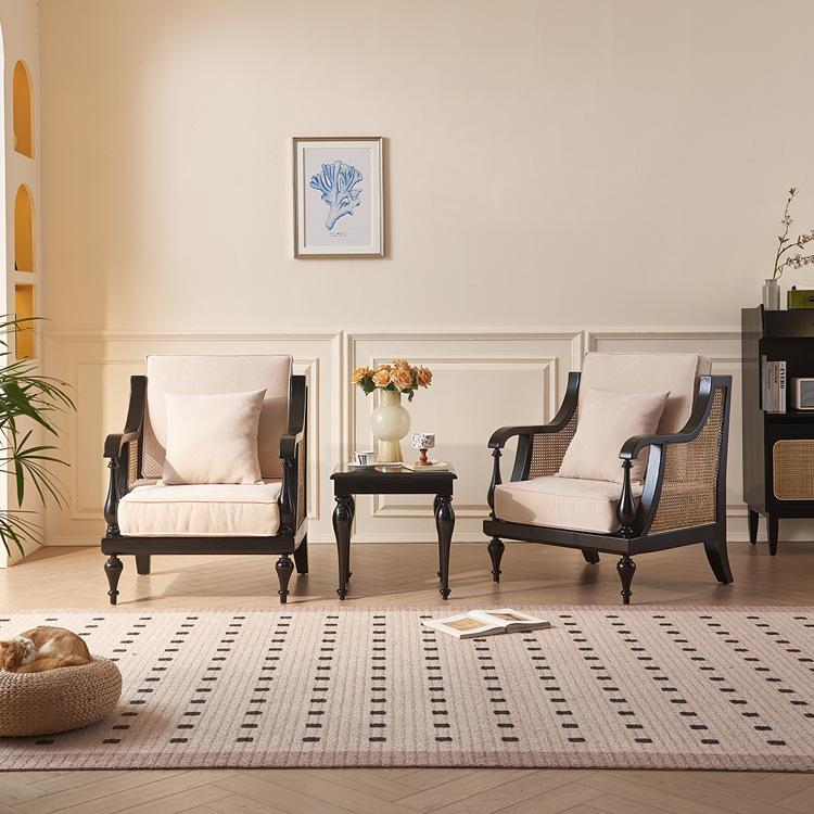 Cynara Solid wood accent chair side table set