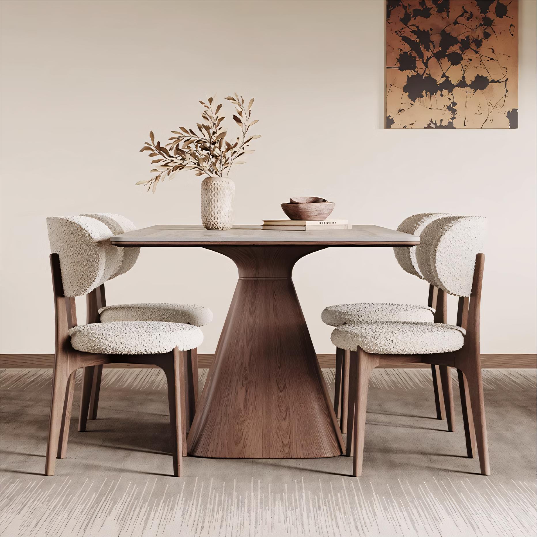 Padiar Sintered stone solid wood rectangular dining set