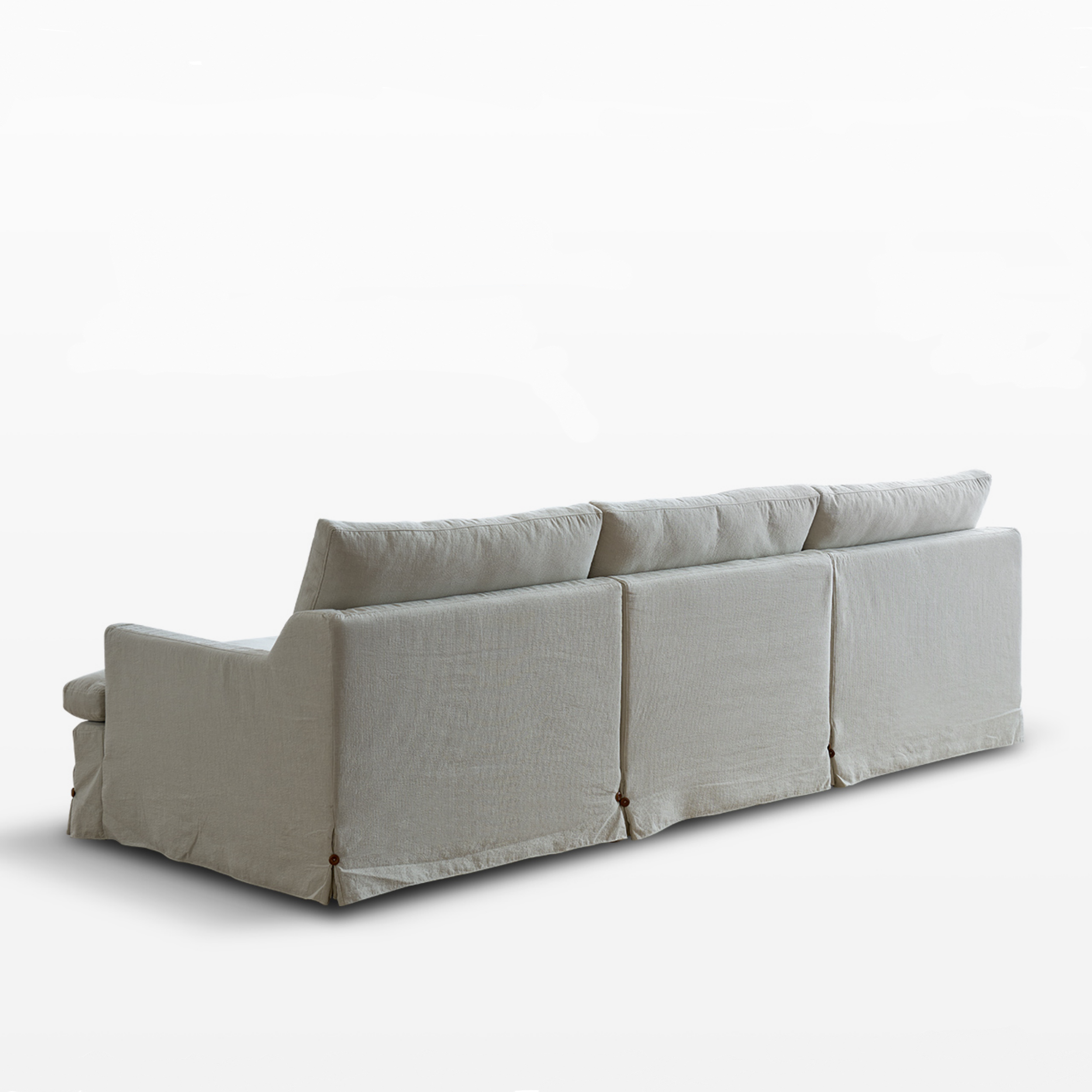 Vinza Washable natural linen fabric straight sofa