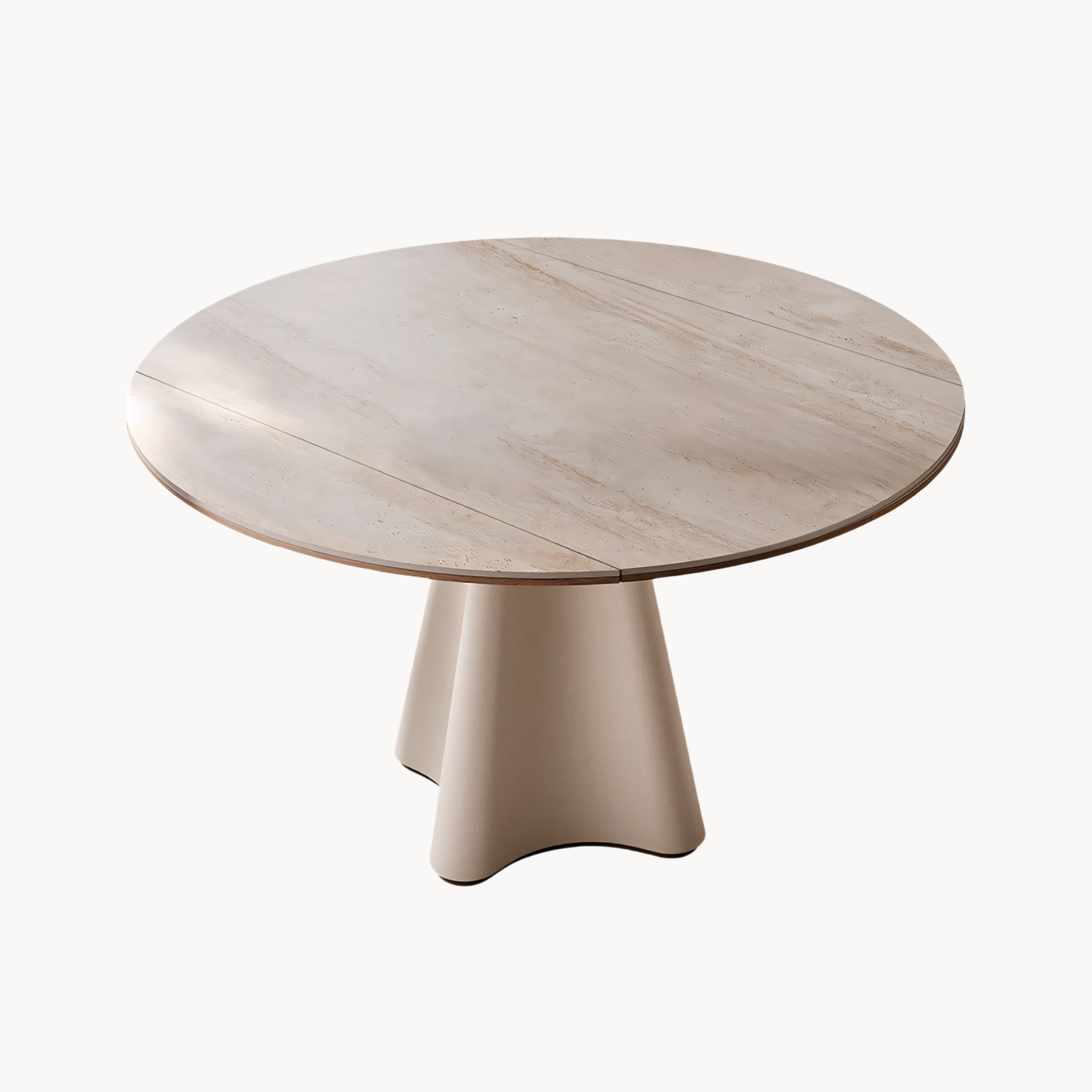 Gelie Round-to-rectangular sliding extension dining table