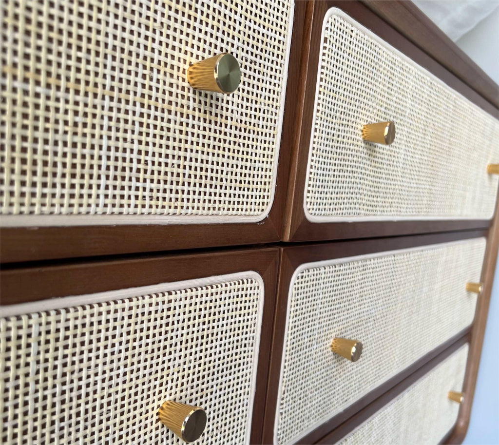 Ferbrino Ash wood natural rattan chest of drawers