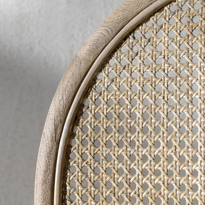 Woolan 2pcs ash wood natural rattan dining chairs