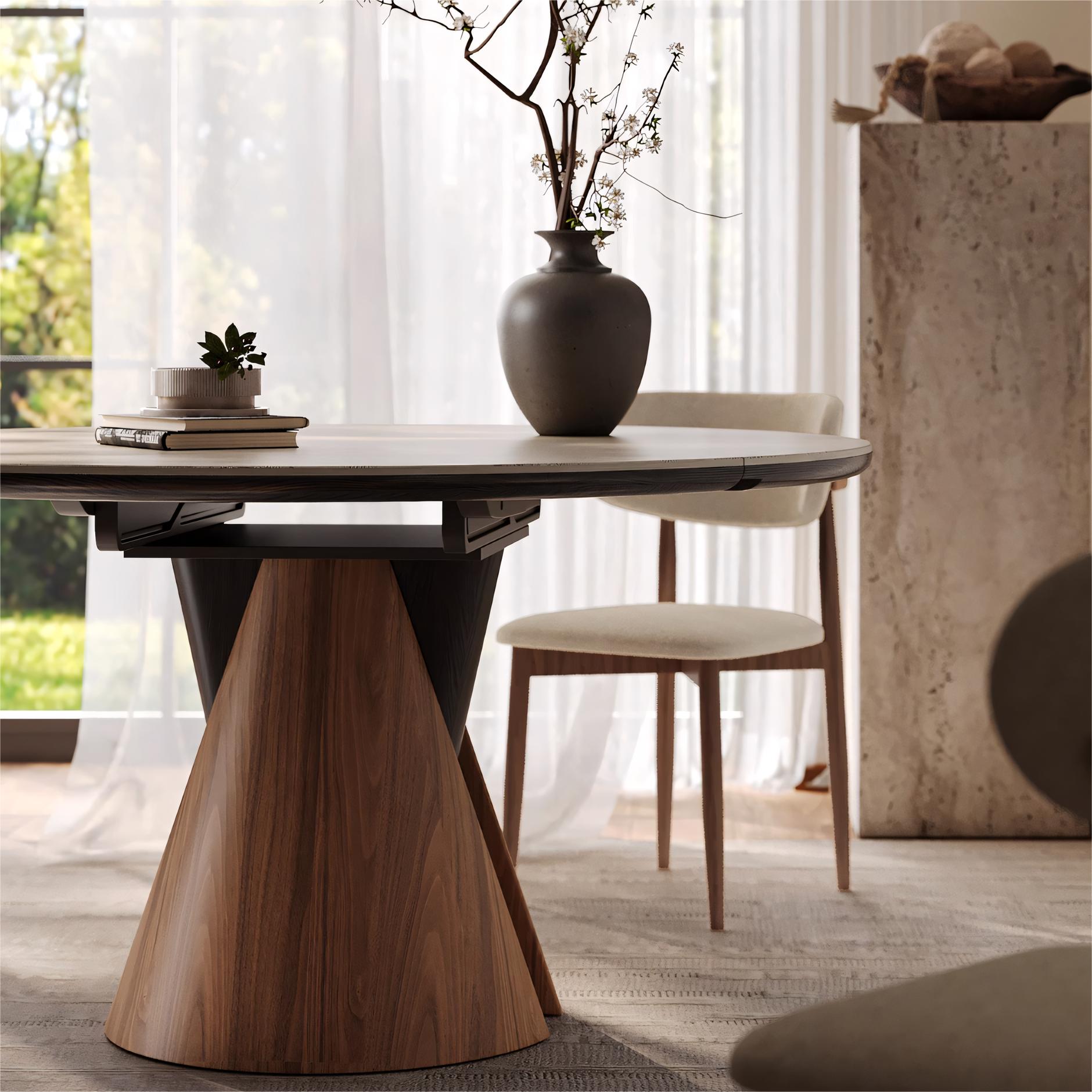 Uifaro Transformable sintered stone round dining set