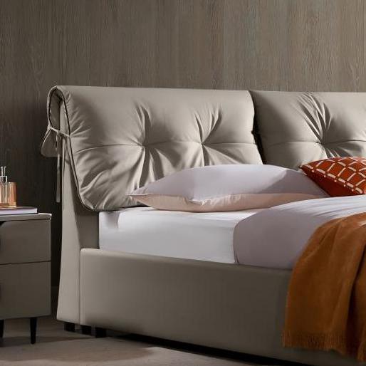 Taseno Leather solid wood bed