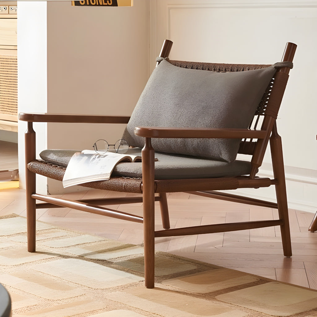 Tinathy Ash wood braided rope accent chair