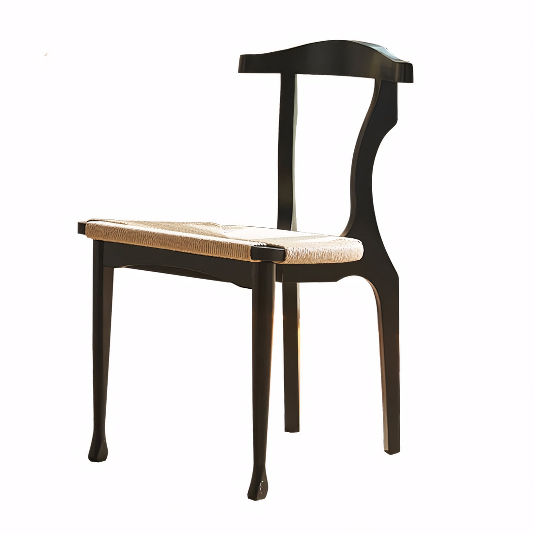 Ginos 2pcs ash wood natural rattan lounge chair dining chairs