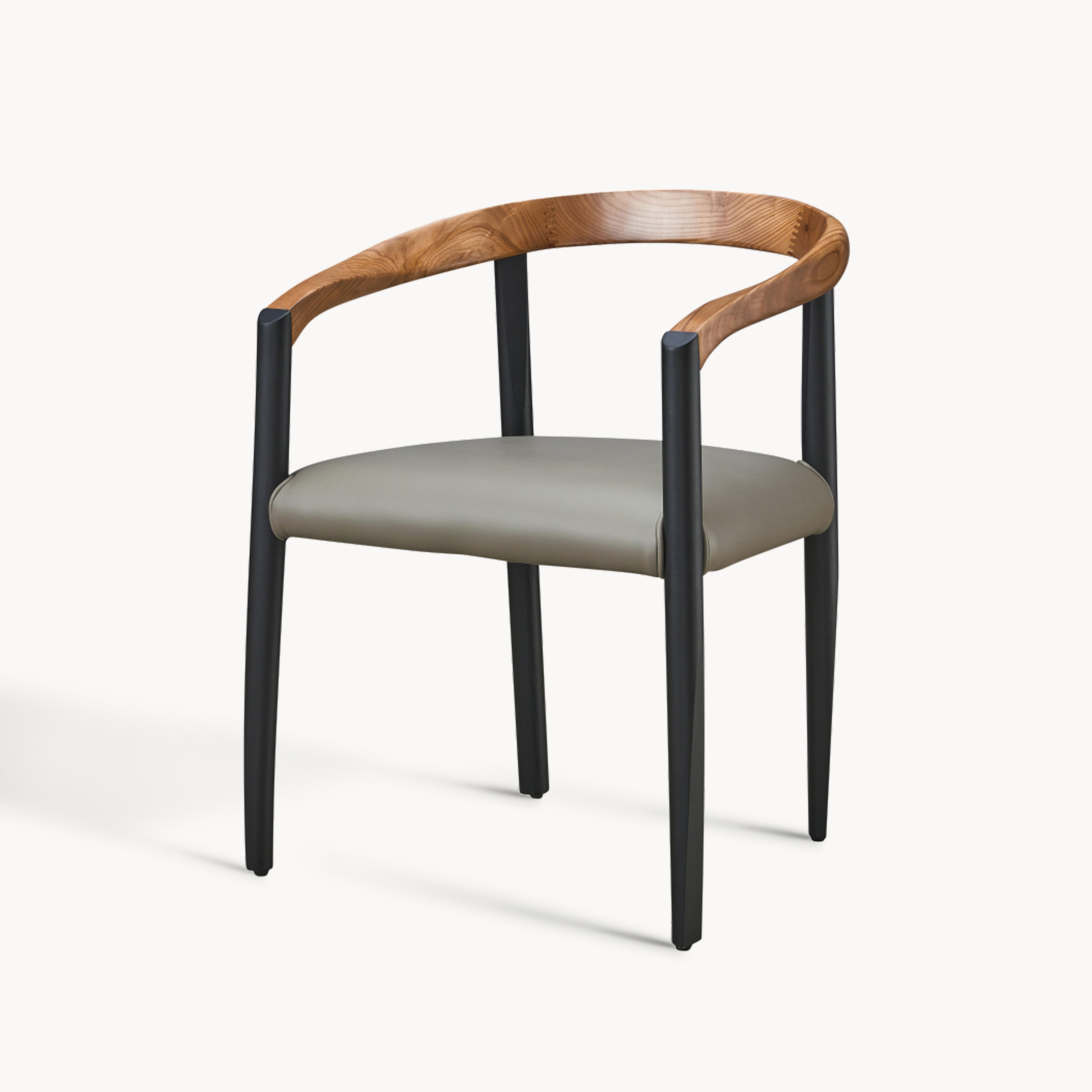 Ritana 2pcs ash wood leather dining chairs