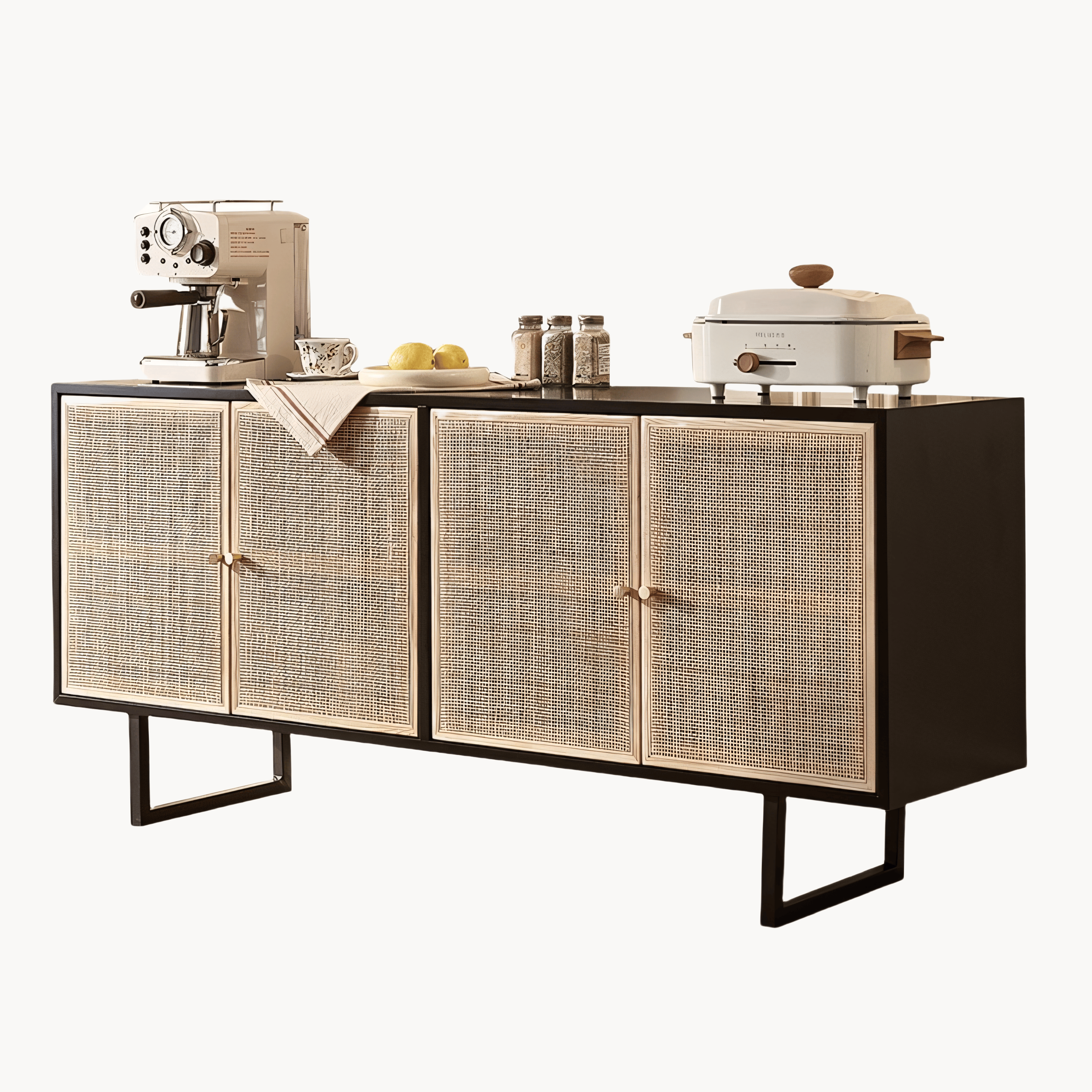 Daxion Solid wood natural rattan sideboard