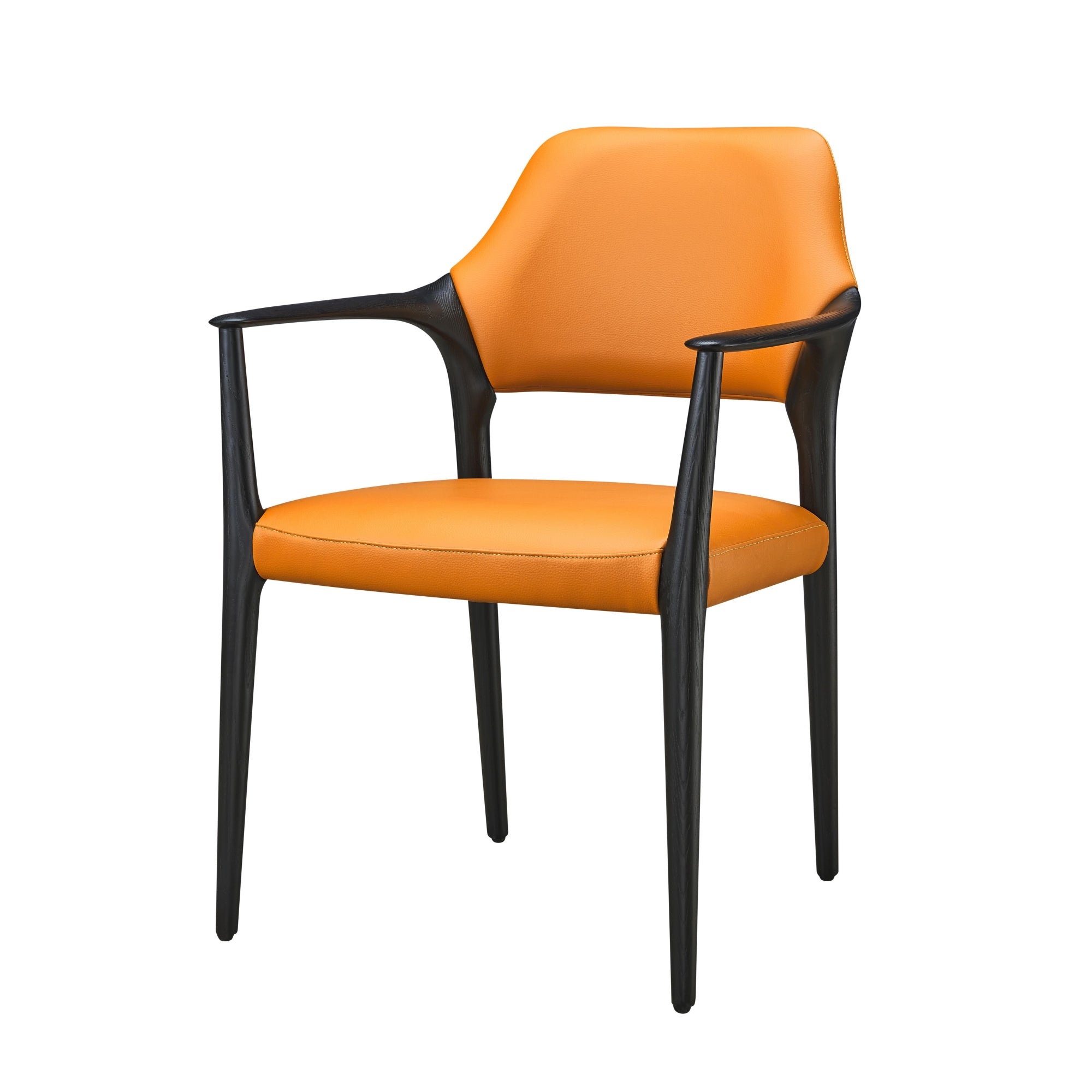 Rilas 2pcs ash wood leather dining chairs