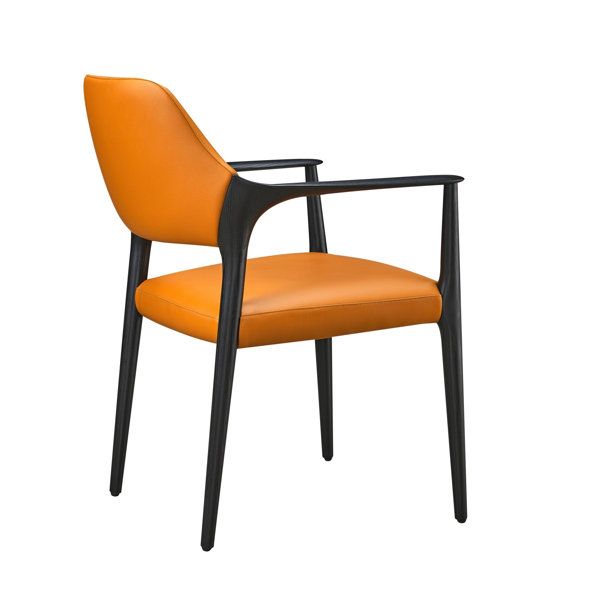 Rilas 2pcs ash wood leather dining chairs