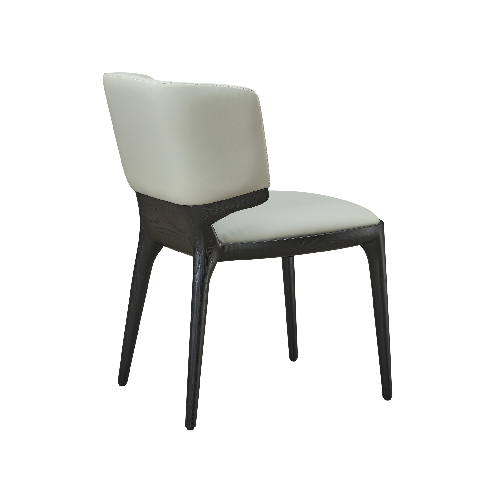 Tavros 2pcs ash wood leather dining chairs