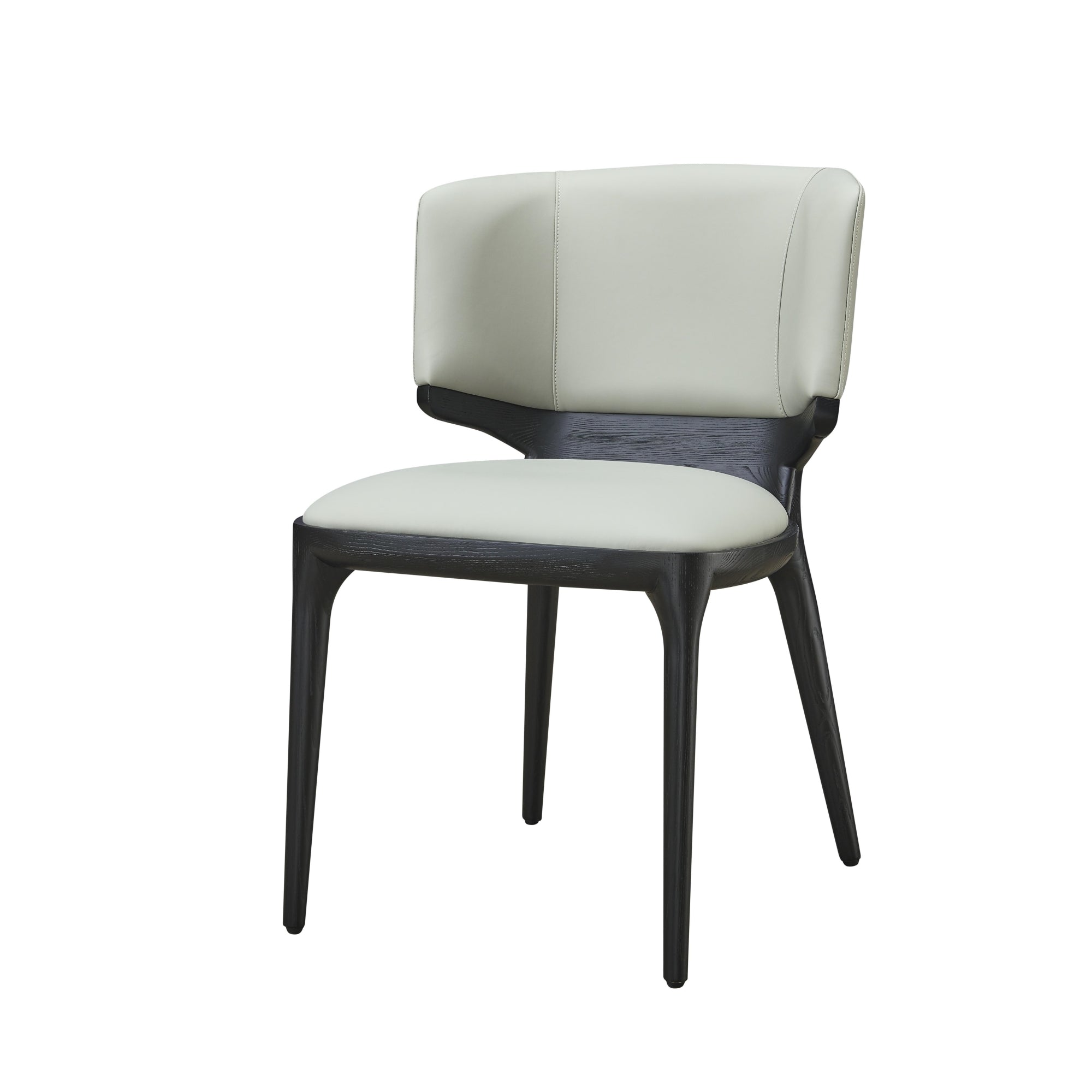 Tavros 2pcs ash wood leather dining chairs